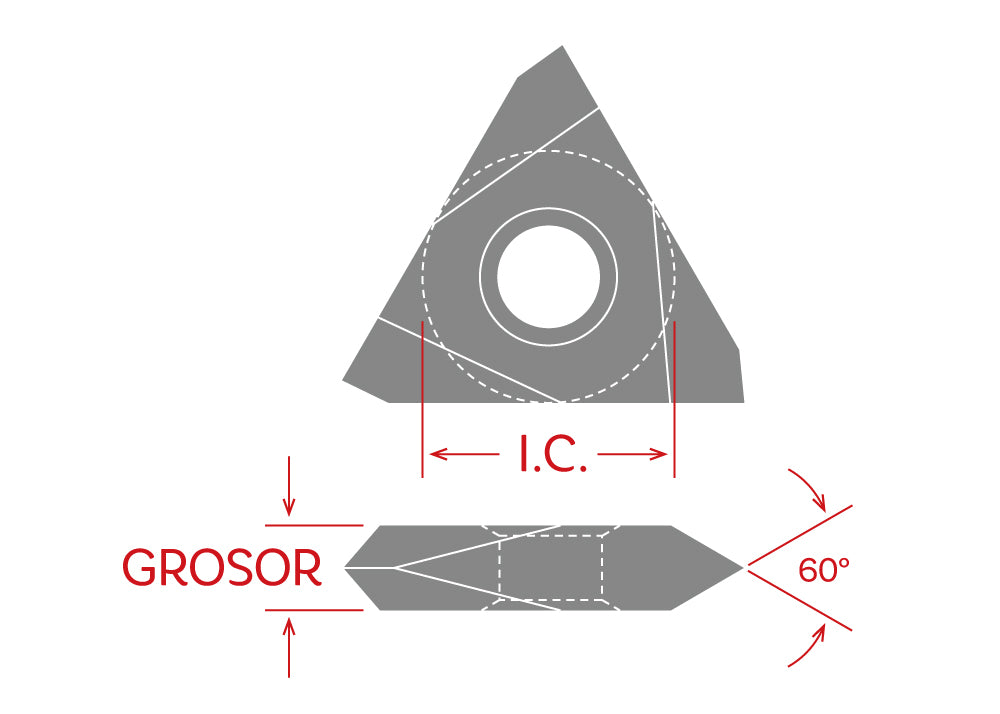 Dorian Tool Inserto para Roscado TNMA-32NV Grado DASK25B/ On Edge, 60°, 3/8"