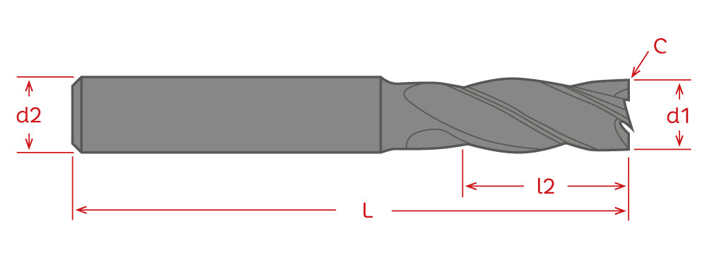 Cortador Vertical de Carburo Solido con Recubrimiento FIREX / 1"