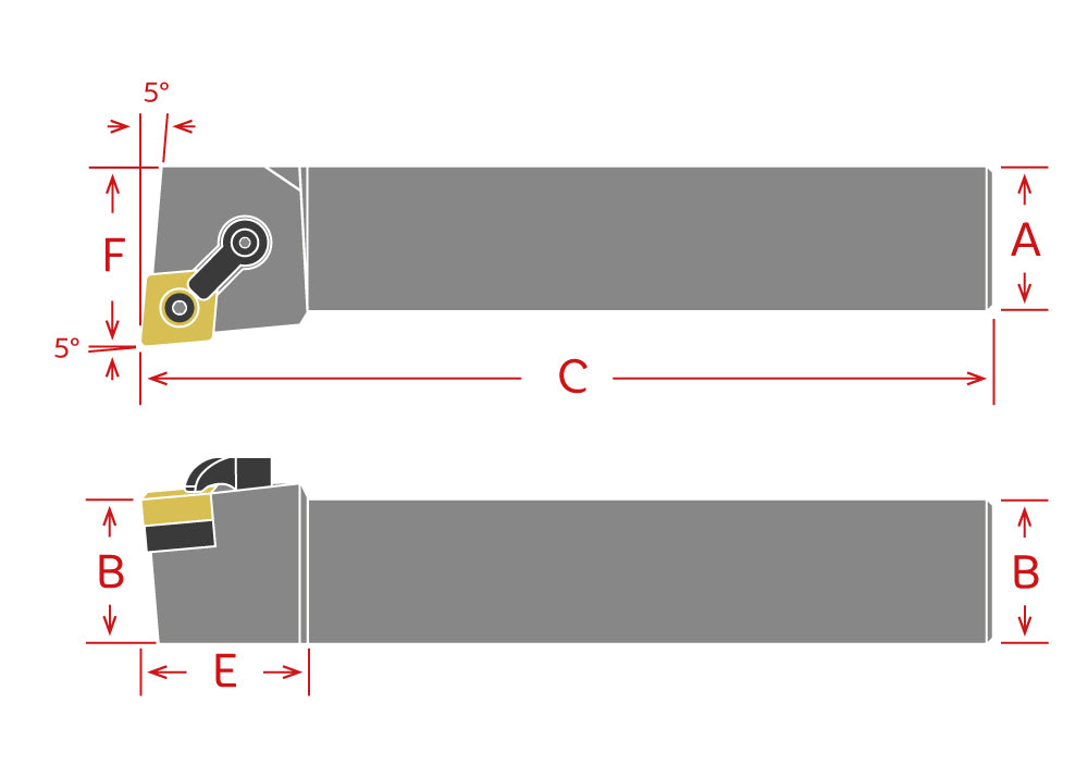 Dorian Tool Porta Inserto Diamante Para Torneado Izquierdo MCLNL16-4D / 1"