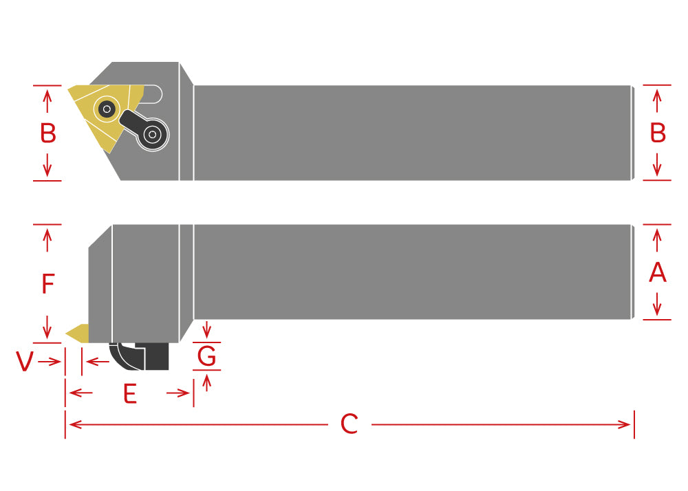 Dorian Tool Porta Inserto On Edge para Roscado Derecho MTVOR12-3B-A / 3/8"