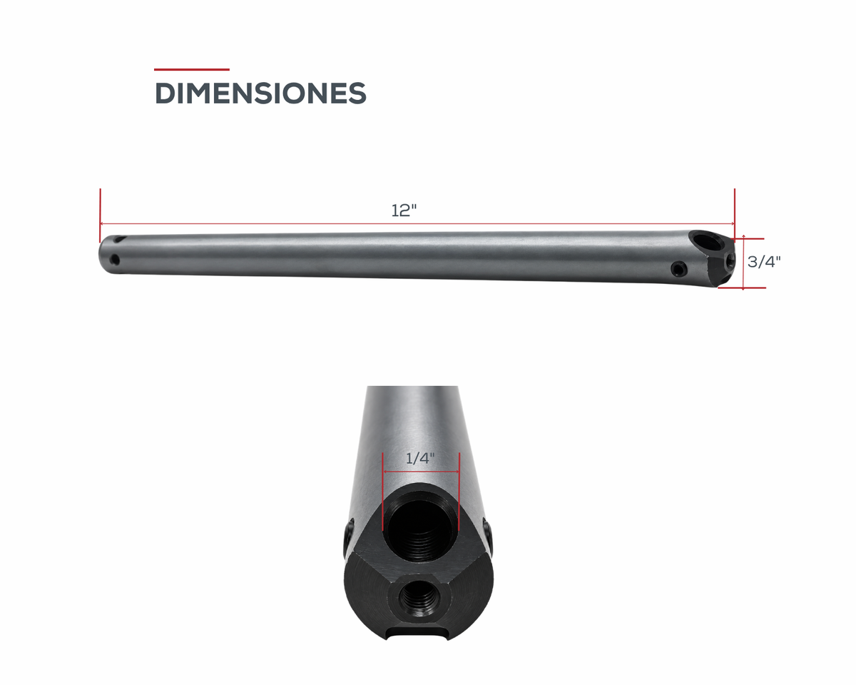 Barra para Boreado de Doble Extremo 90/45 Grados / 3/4" x 12"