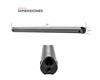 Barra para Boreado de Doble Extremo 90/45 Grados / 3/4" x 12"