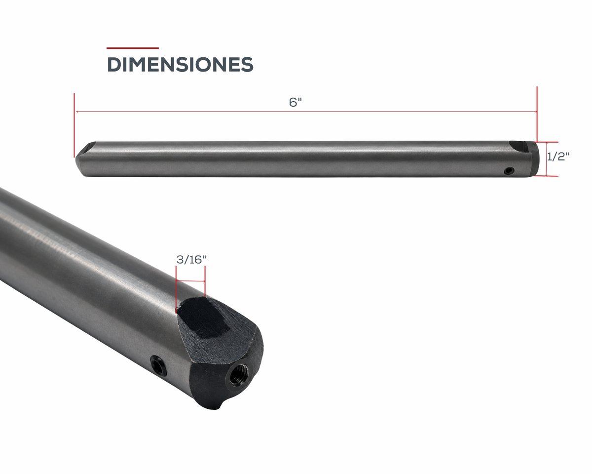 Barra para Boreado de Doble Extremo 90/45 Grados / 1/2" x 6"