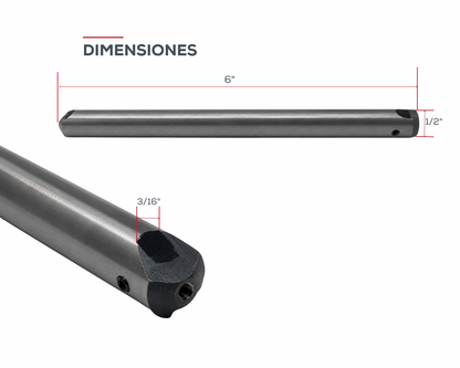 Barra para Boreado de Doble Extremo 90/45 Grados / 1/2" x 6"
