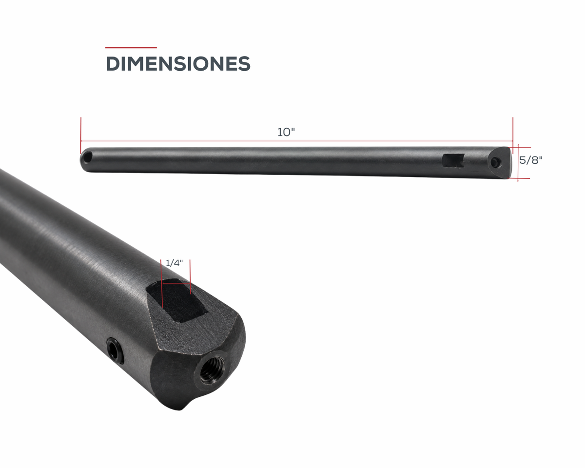 Barra para Boreado de Doble Extremo 90/45 Grados / 5/8" x 10"