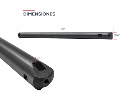 Barra para Boreado de Doble Extremo 90/45 Grados / 5/8" x 10"