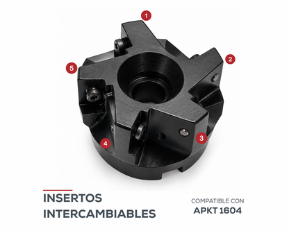 Dorian Tools Cortador Superficies Planas con Insertos Intercambiables E90A-200-AP16-075 / 2"