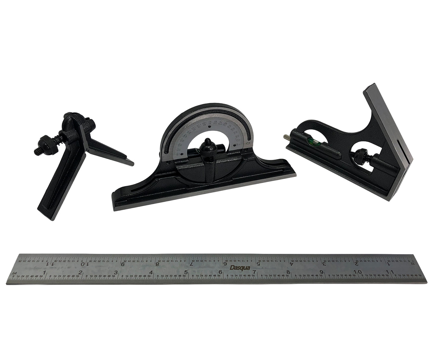 Set de Regla y Escuadras de 3 Piezas Dasqua / 12" 0-180°