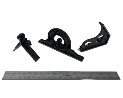 Set de Regla y Escuadras de 3 Piezas Dasqua / 12" 0-180°
