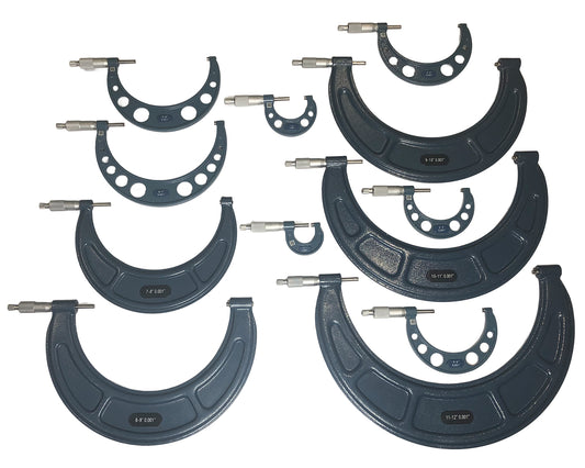 Juego de Micrómetros Exterioesr tipo C Dasqua 0-12" / 0.0001"
