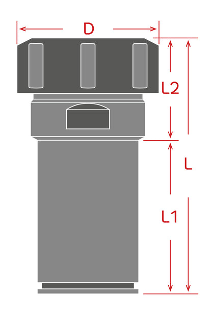 Porta Boquillas CNC para ER40 con Ranura para Refrigerante y Zanco Recto 1-1/4"