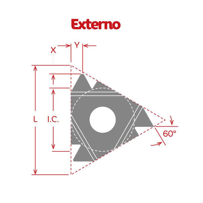 Dorian Tool Inserto para Roscado 16ER-G60 Grado DVP656/ Derecho, Externo, Lay Down, 60°, 3/8"