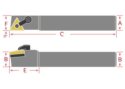 Dorian Tool Porta Inserto Triangular para Torneado Derecho MTANR12-4D / 1"