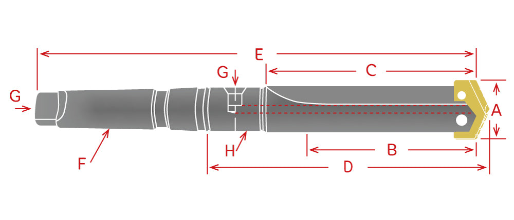 YG-1 Broca Espada Porta Inserto de Zanco Cónico / Serie 4 / MT4