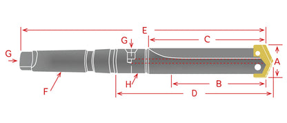 YG-1 Broca Espada Porta Inserto de Zanco Cónico / Serie 2 / MT4
