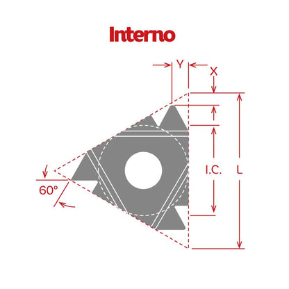 Dorian Tool Inserto para Roscado 16IL-AG60 Grado DVP656/ Izquierdo, Interno, Lay Down, 60°, 3/8"